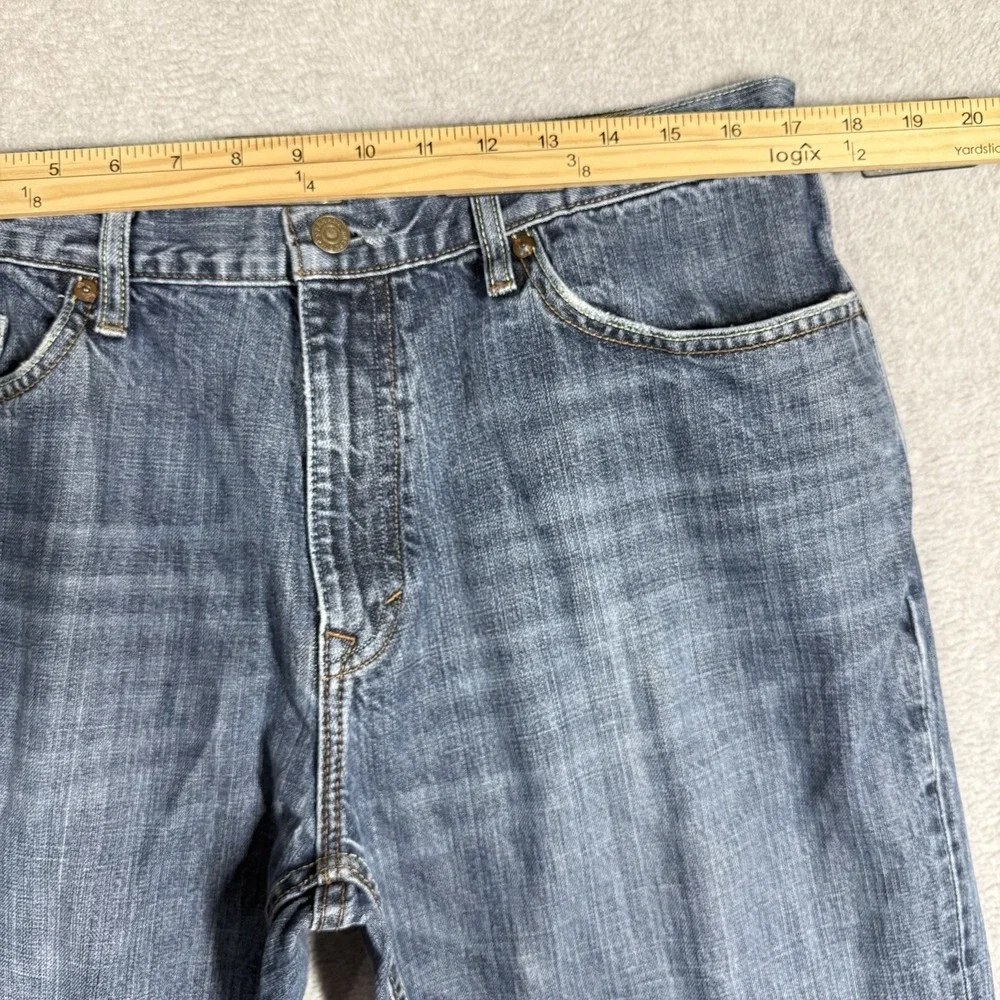 Banana Republic BOOTCUT Jeans Mens 35x32 Medium Wash Distressed‎ Faded Y2K